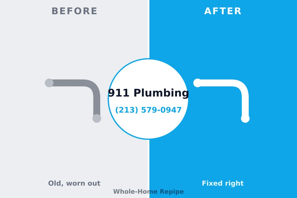 Before and after: plumbing repair Clifton Springs, NY